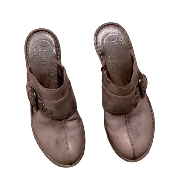 Born Leather Slip On Mule Clogs Heeled 8 - Picture 3 of 12